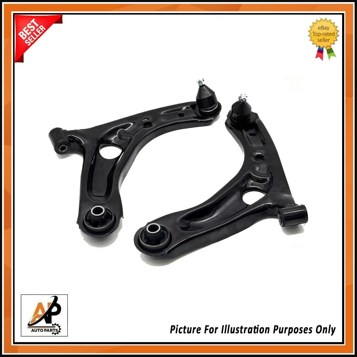 Front Lower Suspension Wishbone Arms Pair Replacement for Peugeot 107 (2005–2014)