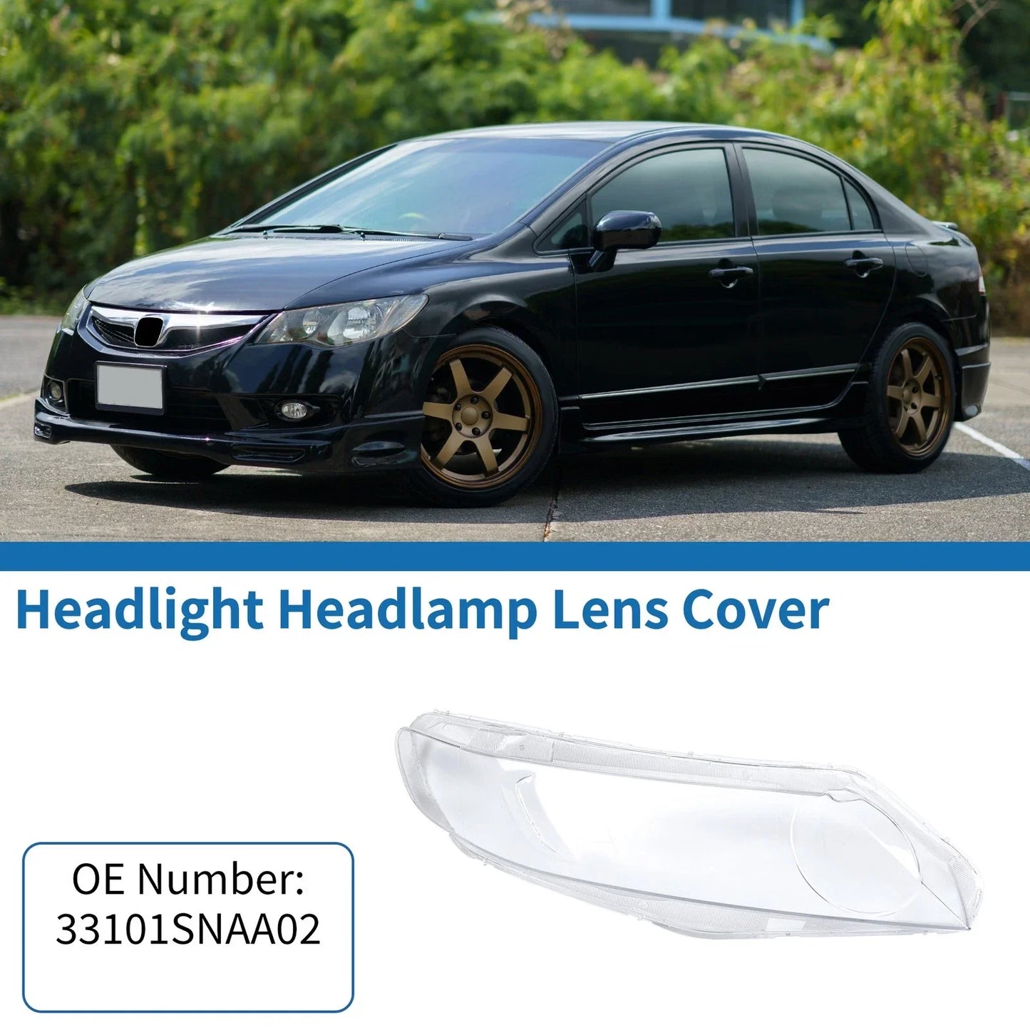 Car Front Right Headlight Lens Cover for Honda Civic (2006-2011)