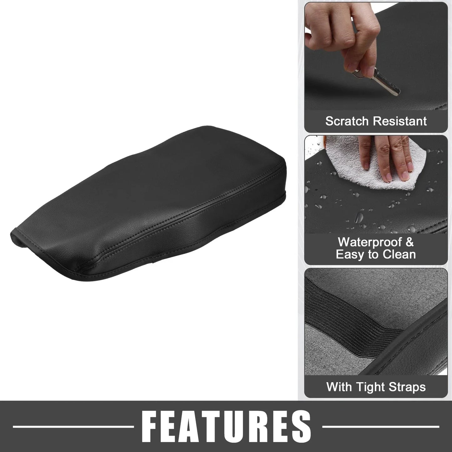Car Center Console Pad Armrest Cover for Lexus ES330 (2005-2009) Black