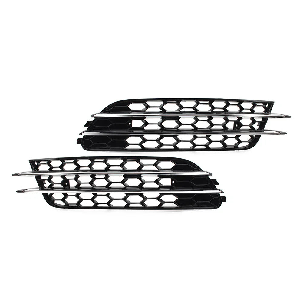 Front Bumper Honeycomb Mesh Fog Light Grille Cover for Audi A6 C7 (2012-2018)