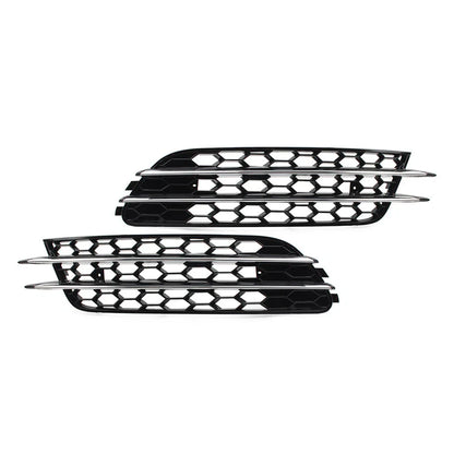 Front Bumper Honeycomb Mesh Fog Light Grille Cover for Audi A6 C7 (2012-2018)
