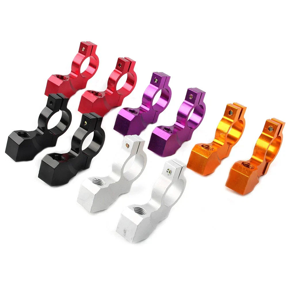 10mm Thread 7/8" Rearview Mirror Mount Clamp for Motorcycle - Purple