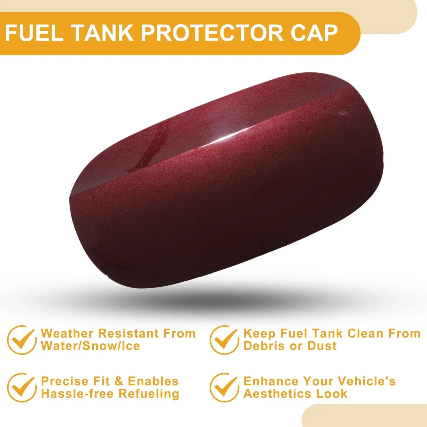 Fuel Tank Door Cap for Mercedes-Benz E200 Clip Type Zircon Red