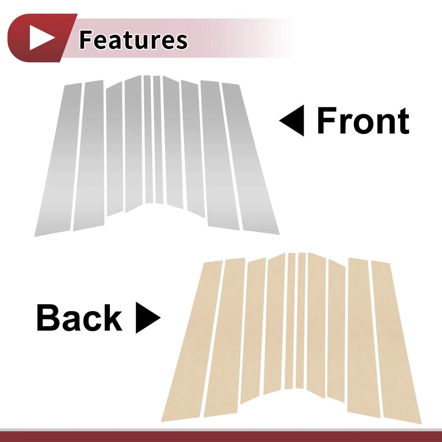 10 x Door Pillar Window Trim for Mercedes-Benz R-Class (2006-2017)