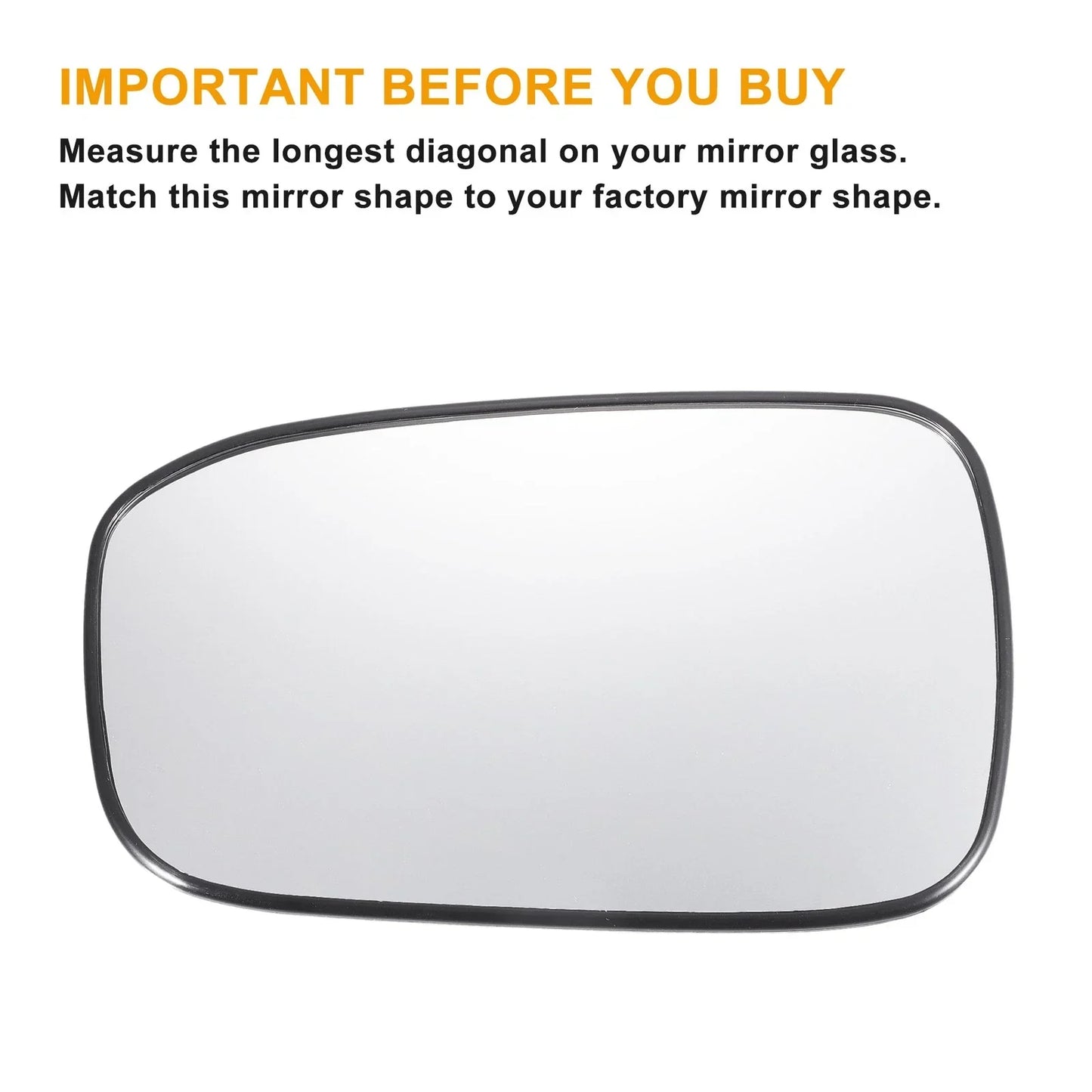Left Side White Mirror Glass w/ Back Non-Heated for Honda Accord (2003-2007)