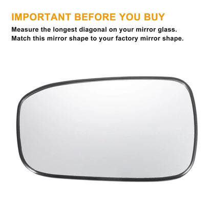 Left Side White Mirror Glass w/ Back Non-Heated for Honda Accord (2003-2007)
