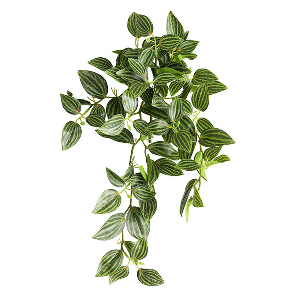 15" Faux Peperomia Watermelon Hanging Plants for Home Decor
