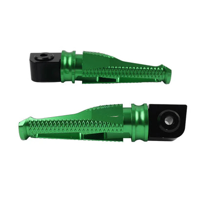 Green Passenger Rear Footrest Pegs for Kawasaki Z300, 400, 650, 900, ZX6R (2015-2023)