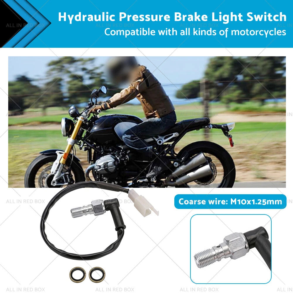 M10x1.25 Banjo Bolt Hydraulic Brake Light Switch for Motorcycle