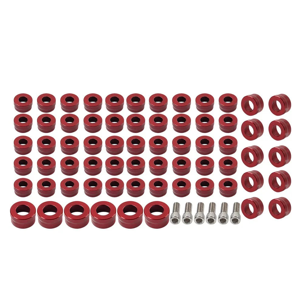 66X Engine Bolt Topper Caps Red for Harley Touring Road Street Glide (2009-2023)