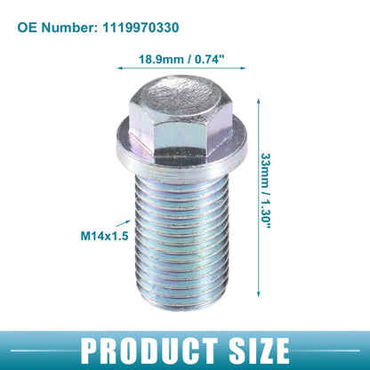 Oil Drain Plug for Mercedes-Benz 190D (1984-1989) Silver Tone