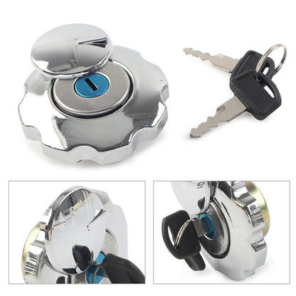 Gas Fuel Tank Cap Cover Locking W/ 2 Keys for Motorcycle Motorbike ATV
