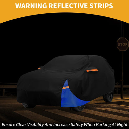 Waterproof All Weather Car Cover for Hyundai Tucson (2004-2024) Black Blue 210D-PU