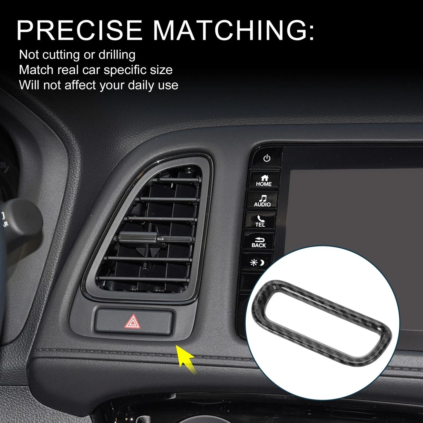 Warning Lamp Button Cover for Honda Vezel RV3 RV4 RV5 RV6 Carbon Fiber Black