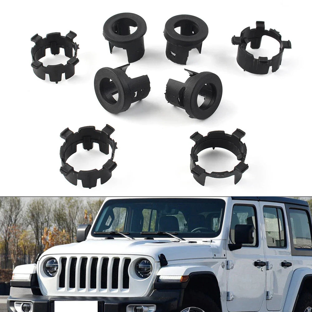 8 Pcs Black ABS Front Bumper Radar Probe Brackets for Jeep Wrangler (2018-2022)
