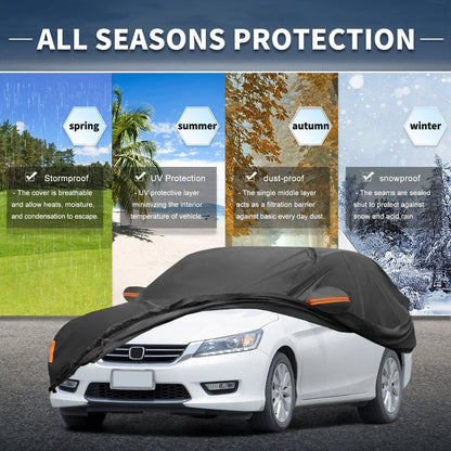 Waterproof Car Cover for Honda Accord (210D-PU, Black)