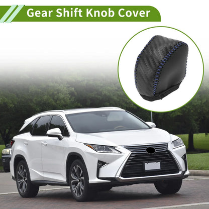Car Gear Shift Knob Cover for Lexus NX250 2022-2023 Black Carbon Fiber Blue