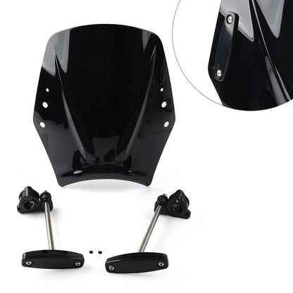 Windshield Deflector for Universal Motorcycle - Black Plastic