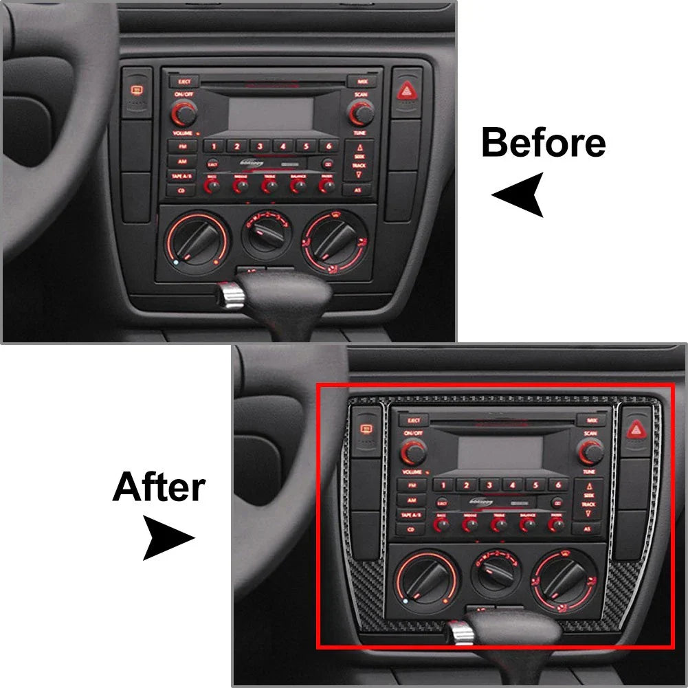Carbon Fiber Black Radio CD Panel Frame Trim for Volkswagen Passat (2001-2005)