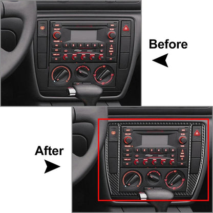 Carbon Fiber Black Radio CD Panel Frame Trim for Volkswagen Passat (2001-2005)