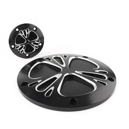 Black Clutch Timer & Point Covers for Harley Dyna, Softail, Sportster