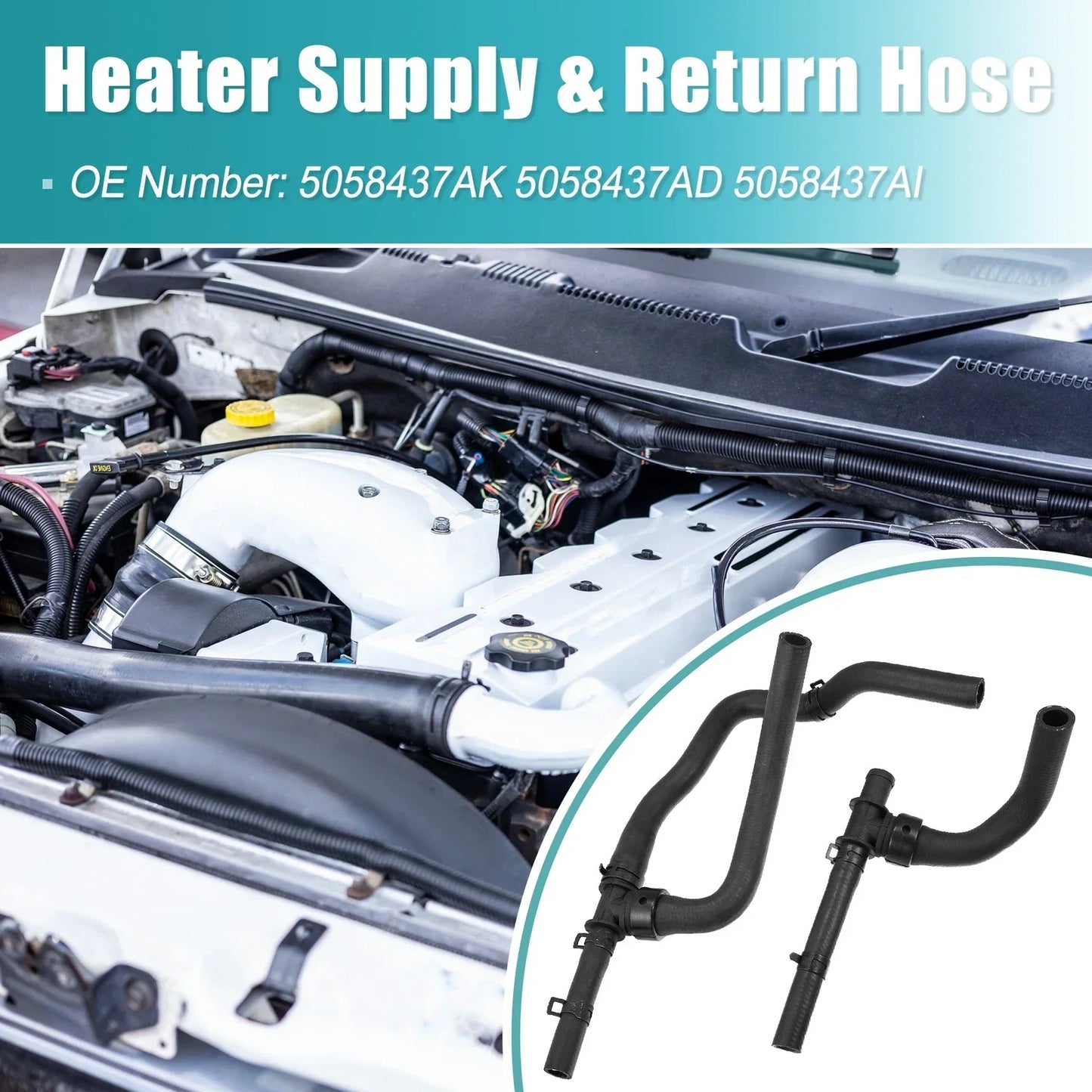 Car Heater Hose Assembly Set for Dodge Journey 2.4 VVT (2008-2020)