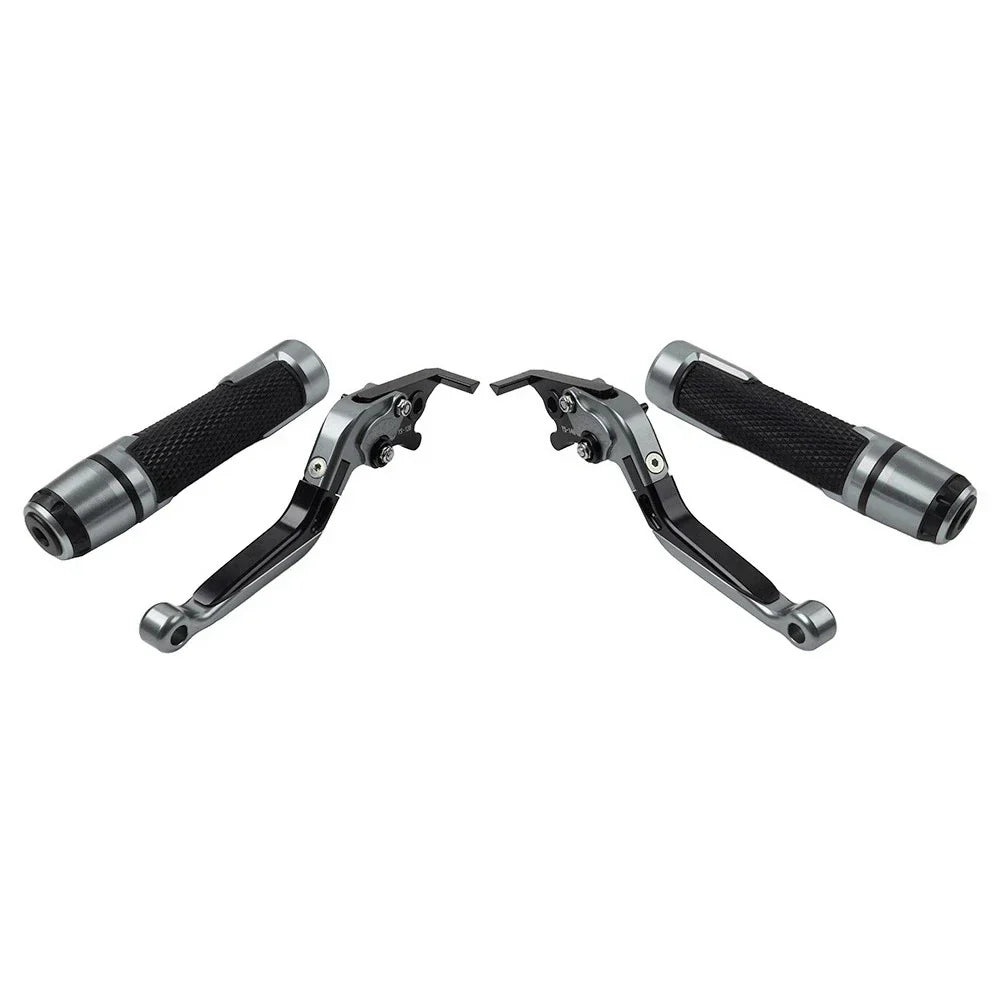 Folding Extendable Brake Clutch Levers & Handlebar Grips for Kawasaki ZX636R