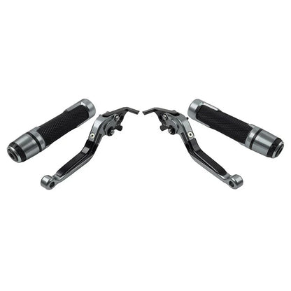 Folding Extendable Brake Clutch Levers & Handlebar Grips for Kawasaki ZX636R