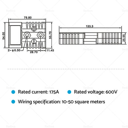 175A AMP Solar Connector for Anderson Style Plug (12V-24V)