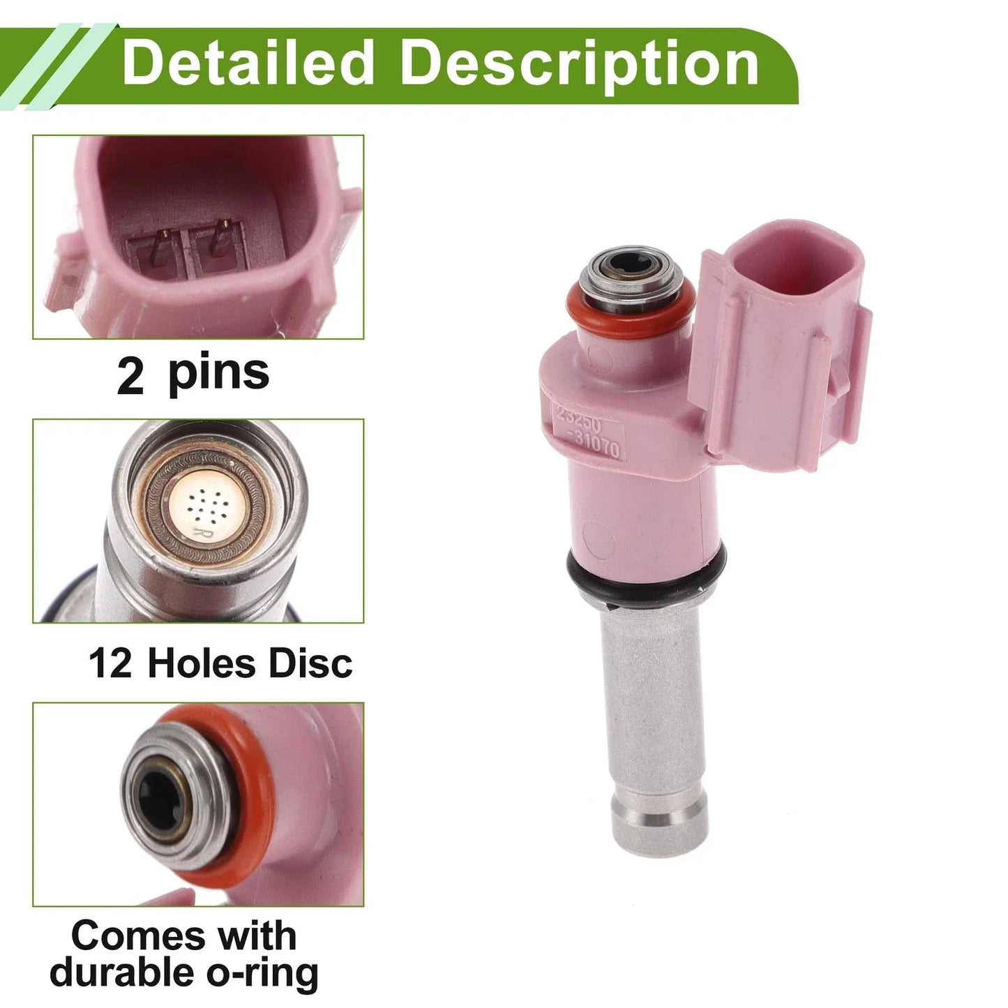 Fuel Injector for Lexus GS350 3.5L (2007-2011) - 1 x Pink Gray