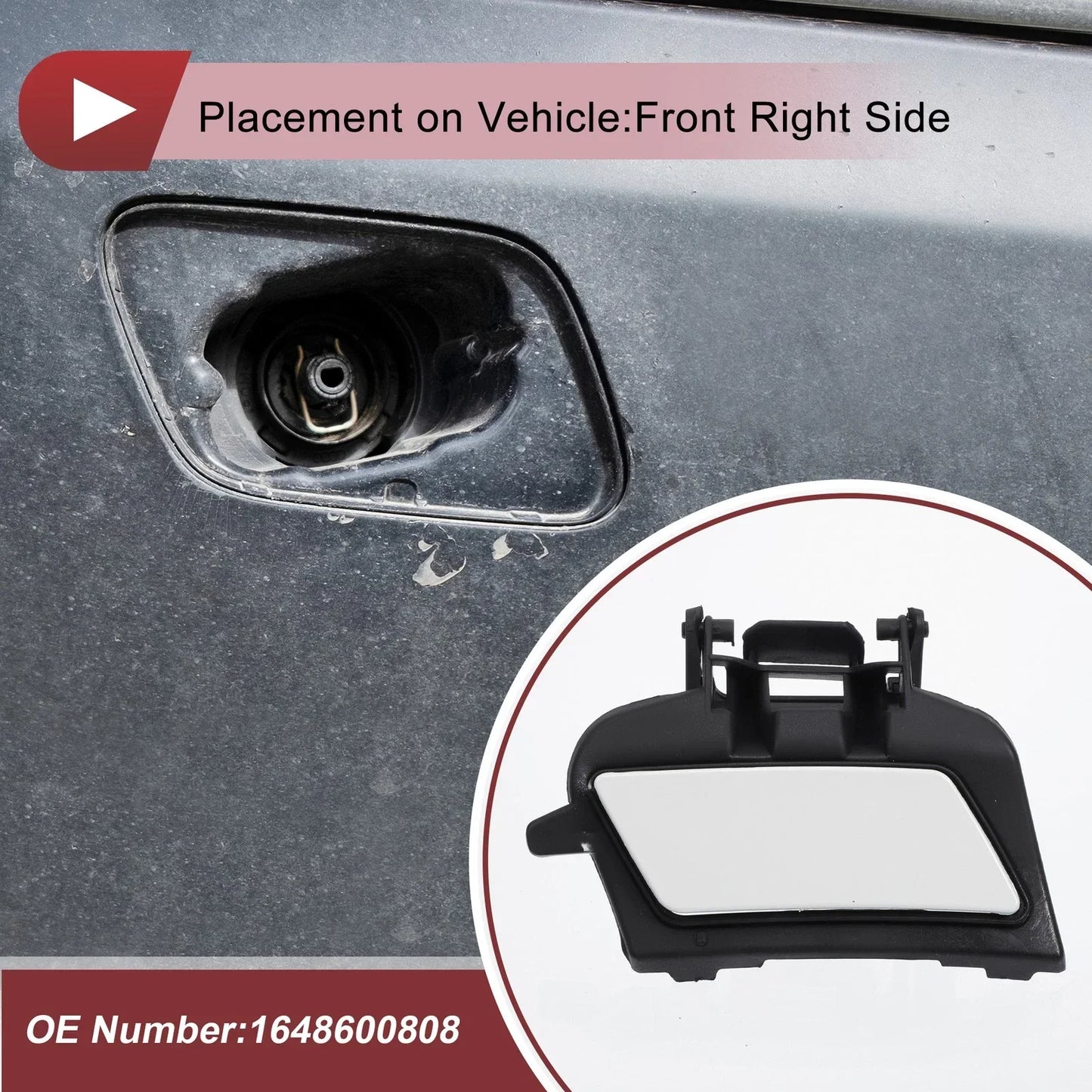 Front Right Washer Nozzle Cover for Mercedes-Benz ML350 (2003-2005) White