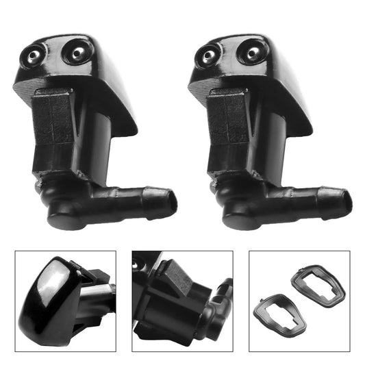2 x Washer Nozzle ABS-Plastic Black Front Jet Windscreen Wiper for Mazda 3 5 6