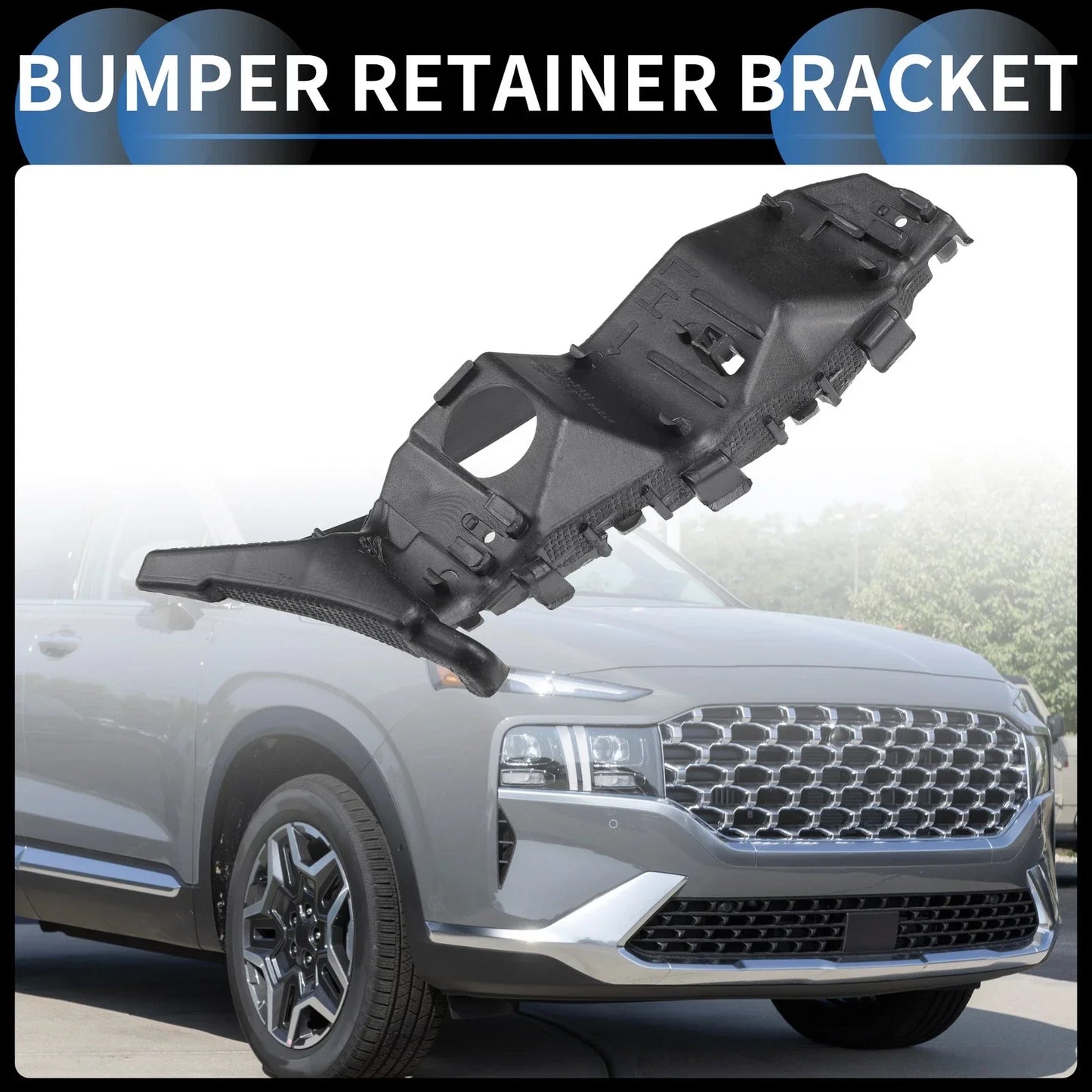 Left Front Bumper Retainer Bracket for Hyundai Santa Fe (2019-2020)