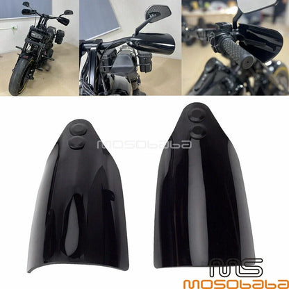 Black Handlebar Hand Guards for Harley Softail Deluxe (2018-2023)