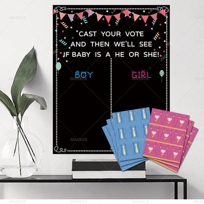 Baby Shower Gender Reveal Voting Board Decoration - Boy or Girl
