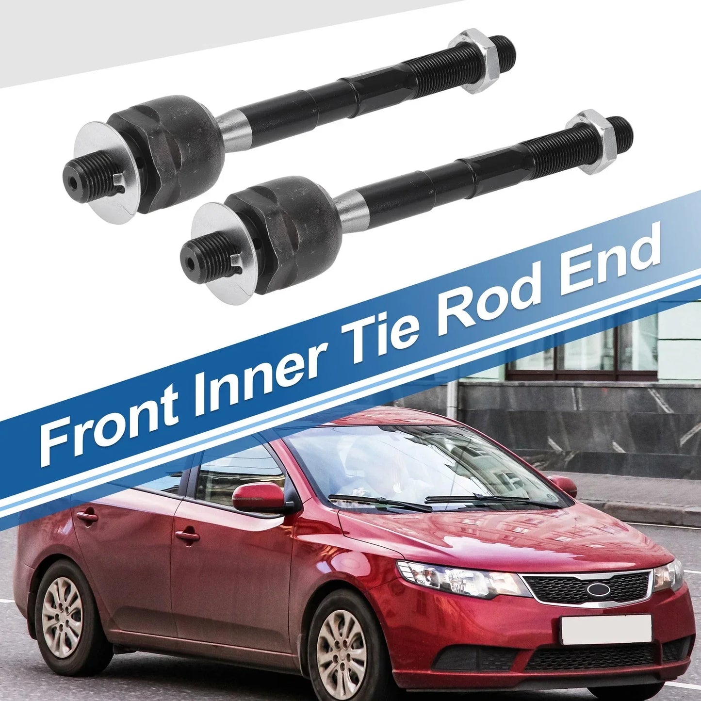 2 x Front Inner Tie Rod End Links for Kia Sorento, Hyundai Santa Fe (2003-2009)