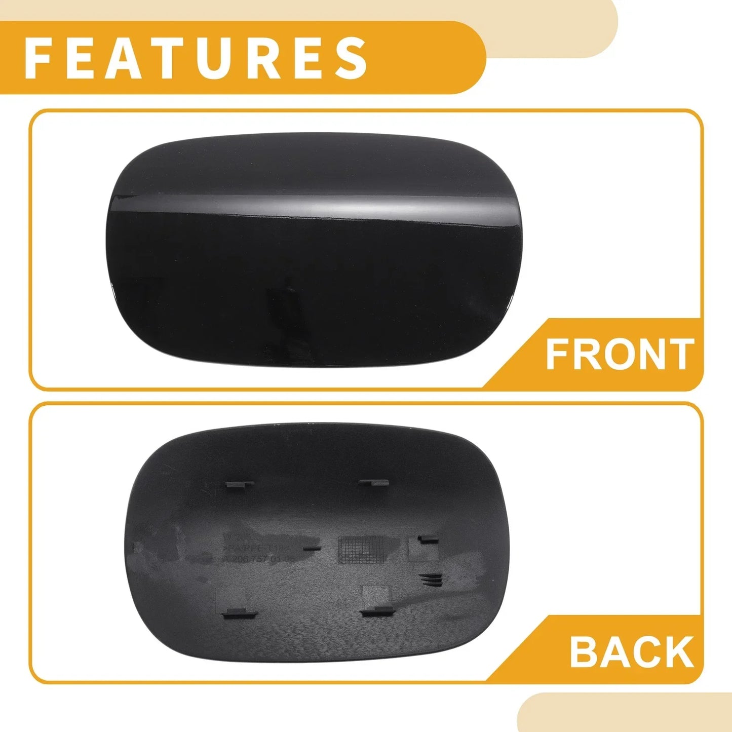 Fuel Tank Door Cap for Mercedes-Benz C180 C200 (2015-2020) - Clip Type Black
