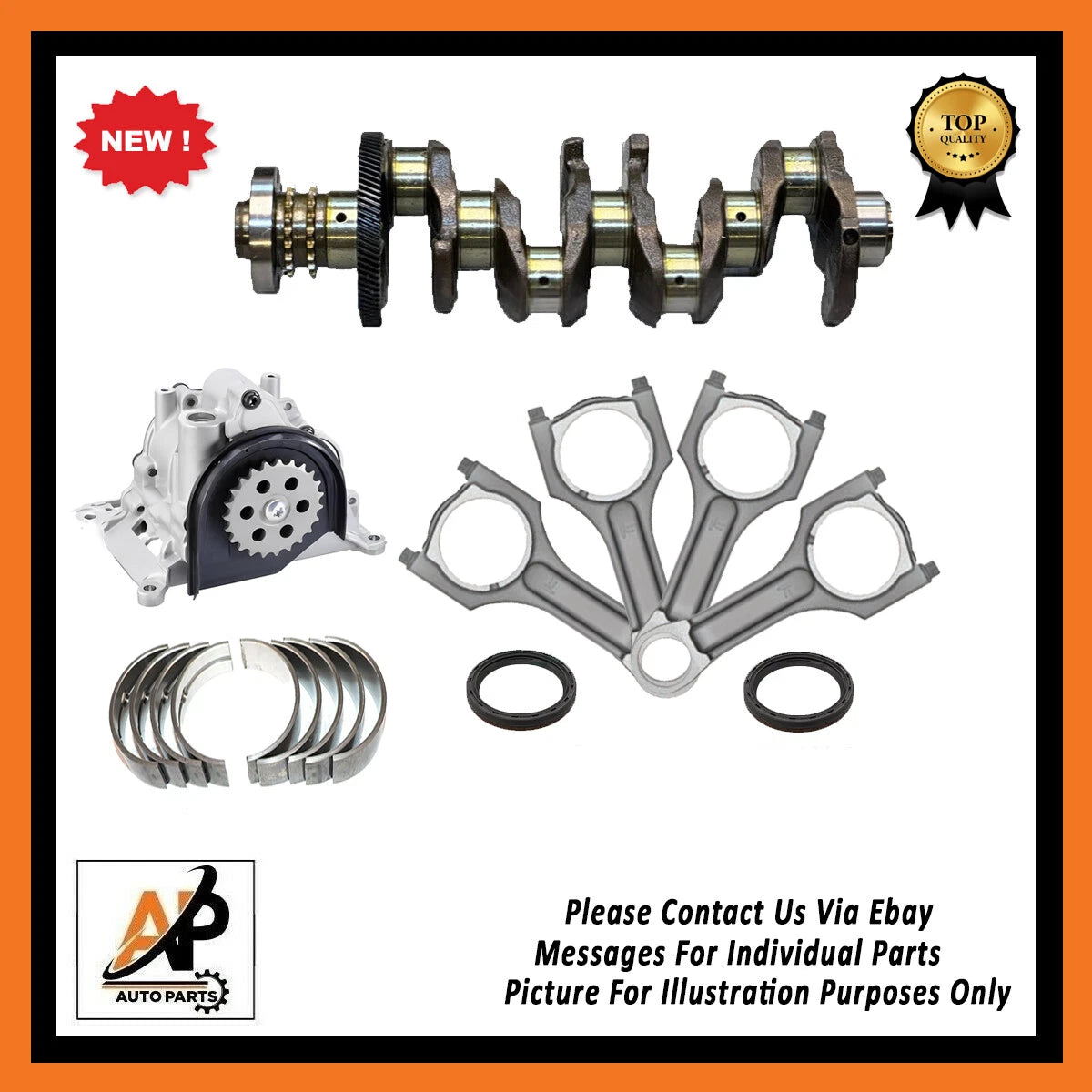 Crankshaft With Gear and Engine Rebuild Parts Kit for BMW N47D20 (2007–2015)