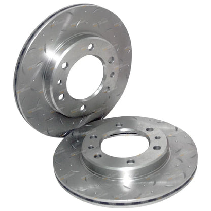 Front Slotted + Drilled Disc Brake Rotors for Landcruiser FJ60 FJ62 HJ60 HJ61