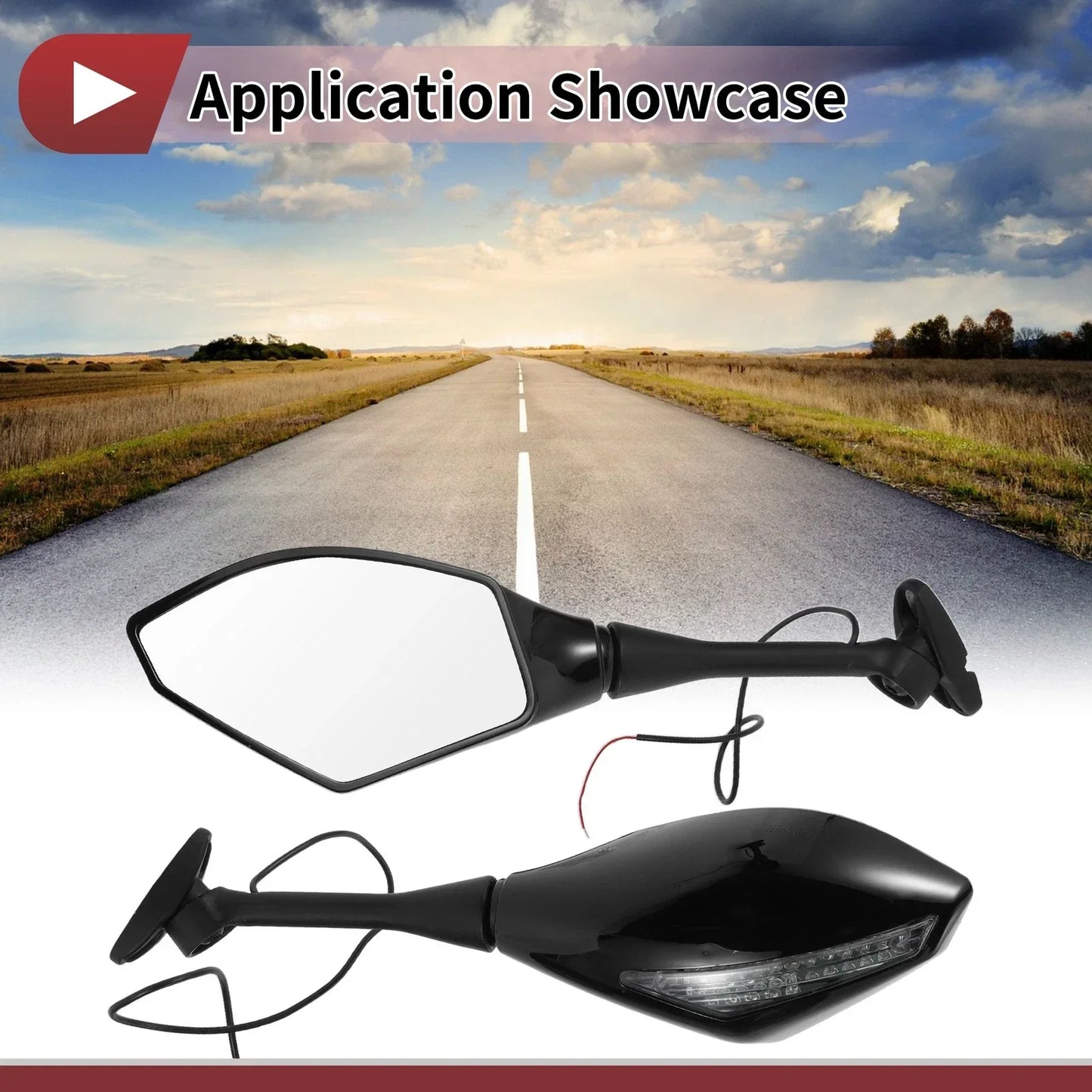 Set of 2 Motorcycle Rear View Mirrors for Honda CBR600RR (2003-2014)