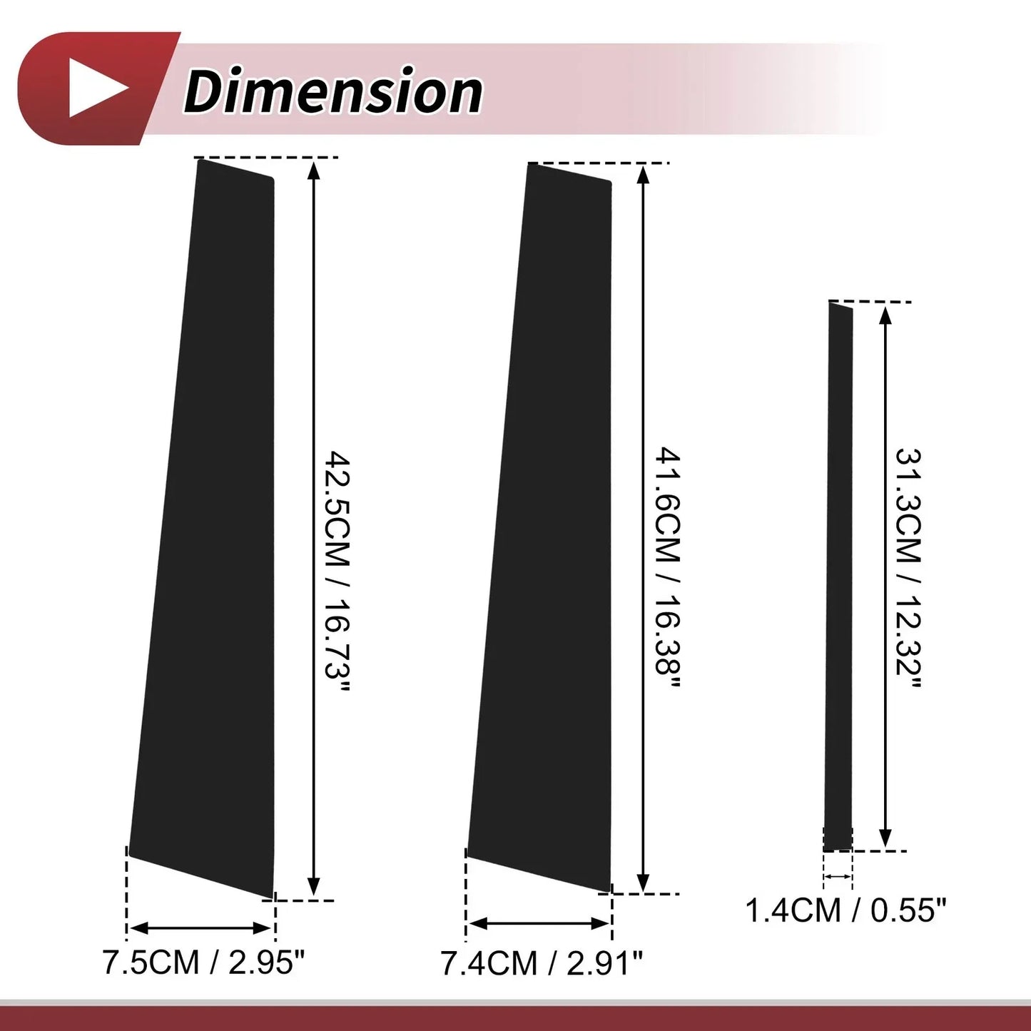 6 Pcs Black Door Pillar Window Trim for Lexus GS (2006-2011)
