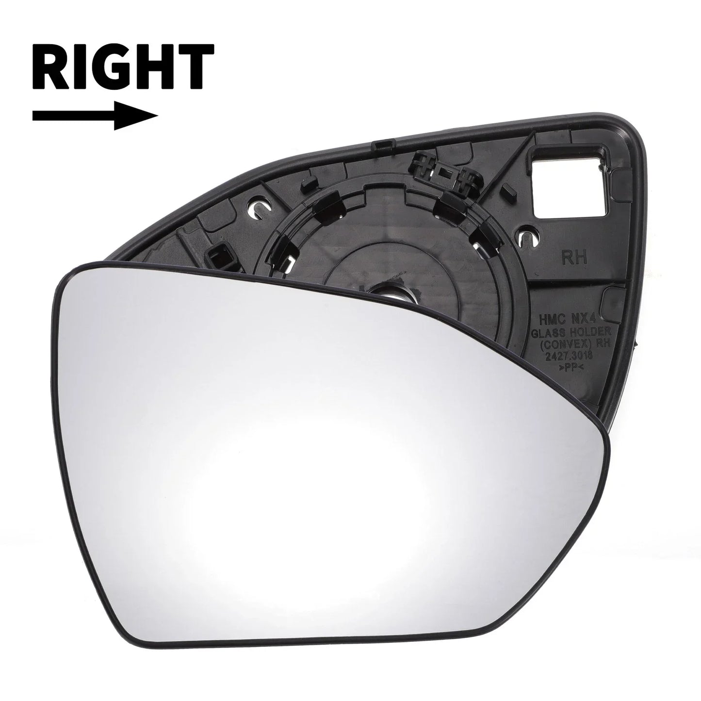 Right Side White Glass Mirror with Back Non-Heated for Hyundai Tucson (2022-2024)