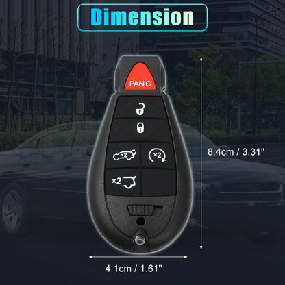 Keyless Entry Remote Key Shell Cover for Dodge - 2 x Button (No Chip)