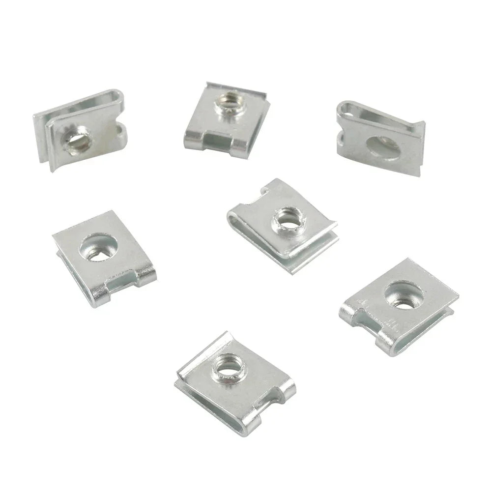 80pcs U-Type Clip Nut Fasteners for Car Bumper Fender Trim Panel