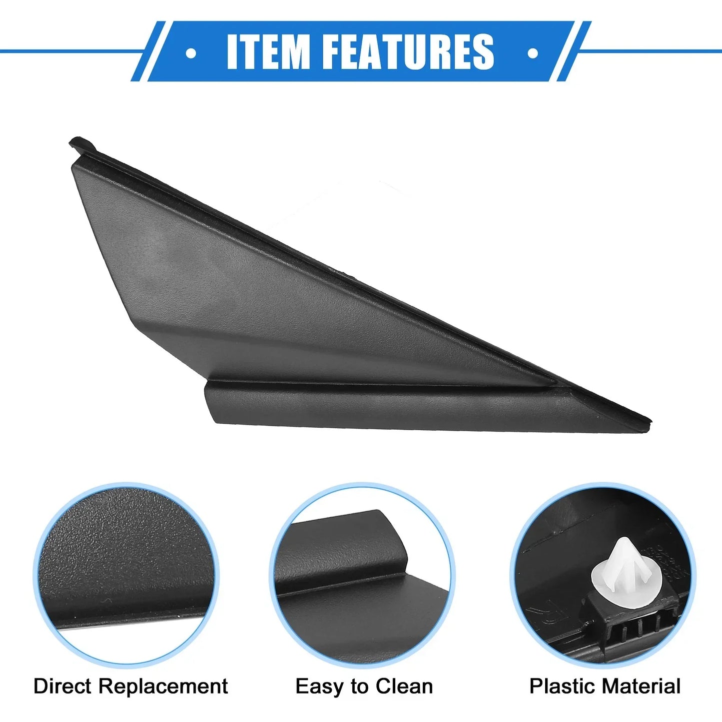 2 x Left Right Mirror Corner Triangle Fender Covers for Hyundai Elantra (14-16)