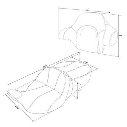 Driver Passenger Seat Backrest for Harley Touring Road Glide Ultra (2014-2023)