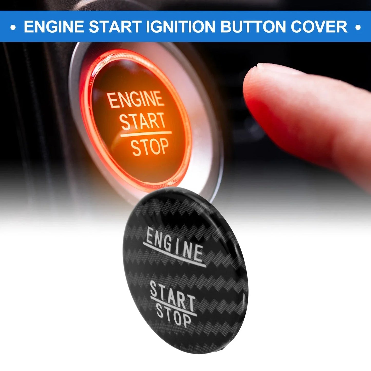 Car Push Start Button Cover for Mercedes Benz W176 (2012-2018) - 3.5cm Black