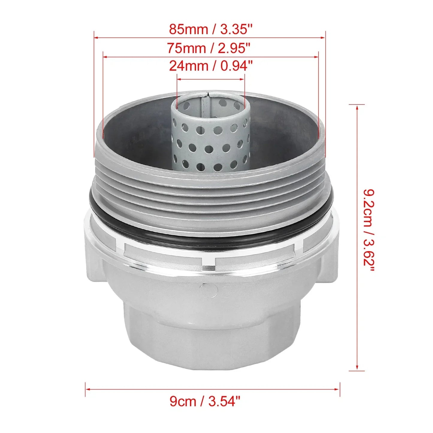 Silver Tone Oil Filter Cap Cover for Lexus Toyota (2000-2023)