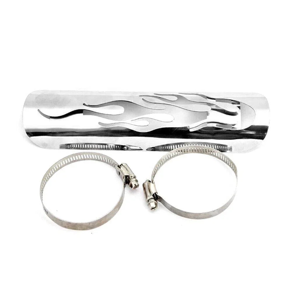 Universal Silver Exhaust Muffler Pipe Heat Shield Cover for Motorcycle