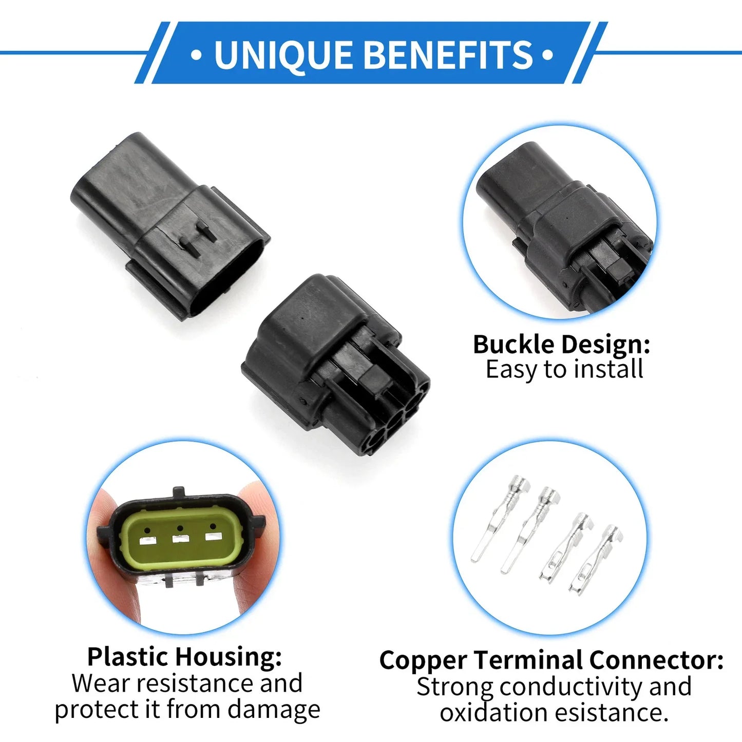 3 Pin Engine Exhaust Air Pressure Sensor Connector Plug for Hyundai